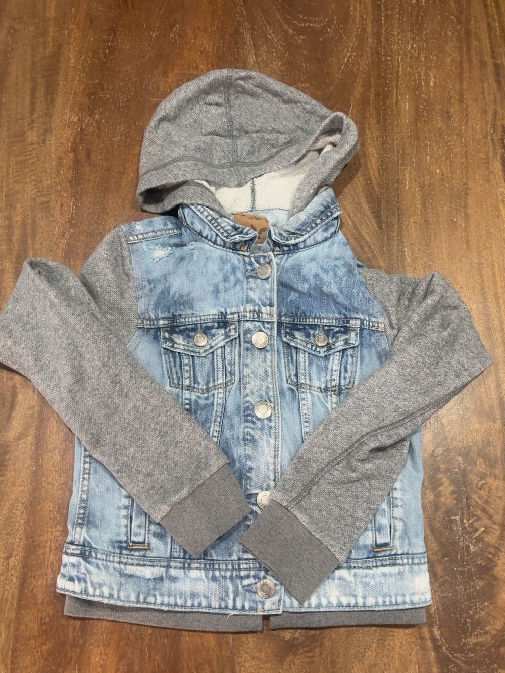 American Eagle Acid Wash Denim Hooded Jacket Women’s XS